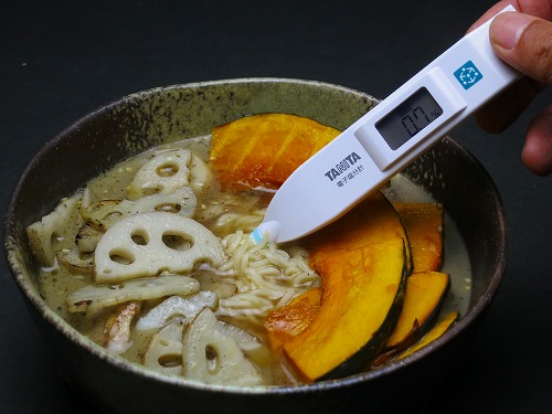 デジタル塩分計 SO-304 れんこん かぼちゃラーメン うまぁー