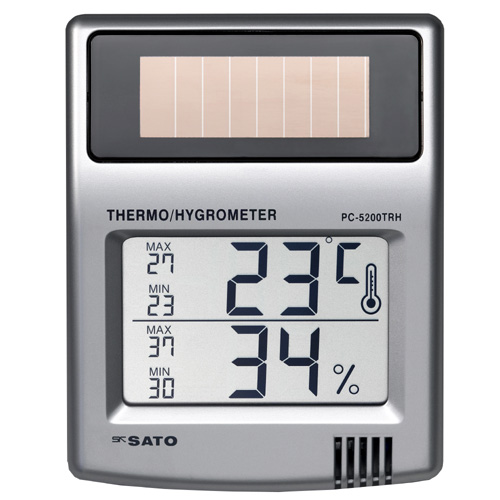 ソーラーデジタル温湿度計 PC-5200TRH 
