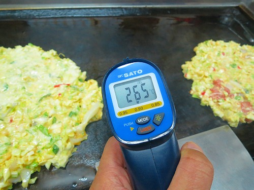 お好み焼きの鉄板の温度 何度?