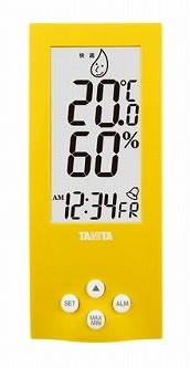 デジタル温湿度計tt551イエロー